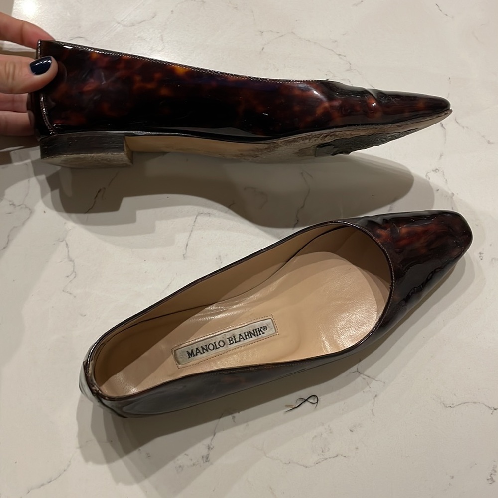 Manolo Blahnik | Tortoise Shell Flat | Size 7 / 37 - image 3